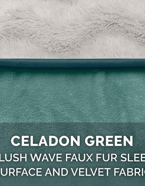 Load image into Gallery viewer, Replacement Pet Bed Cover - Plush Velvet Waves Perfect Comfort Sofa Washable Dog Bed Cover, Celadon Green, Jumbo plus (Xx-Large)
