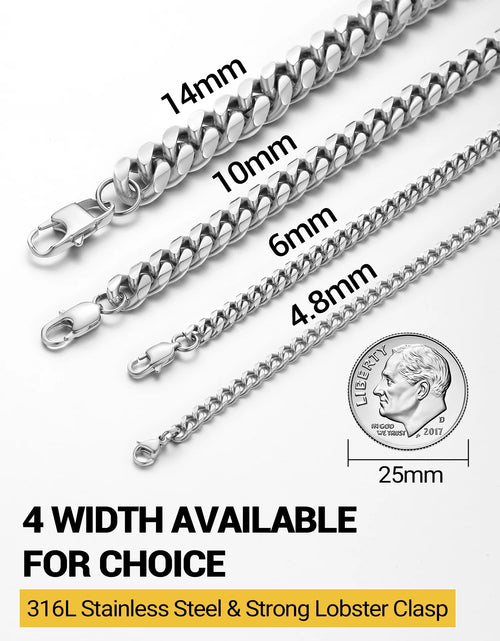 Load image into Gallery viewer, Bracelet for Men Chunky Cuban Bracelet 14MM 7.5 Inch Stainless Steel Chain Bracelet Mens Birthday Valentines Day Jewelry Gifts for Him Dad Adults Age
