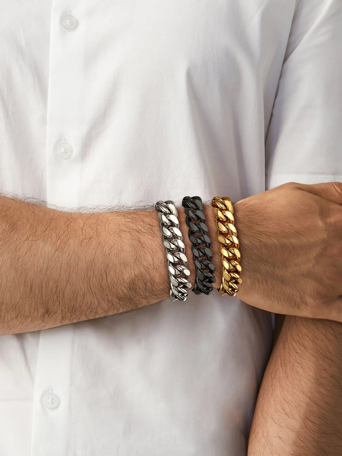 Bracelet for Men Chunky Cuban Bracelet 14MM 7.5 Inch Stainless Steel Chain Bracelet Mens Birthday Valentines Day Jewelry Gifts for Him Dad Adults Age