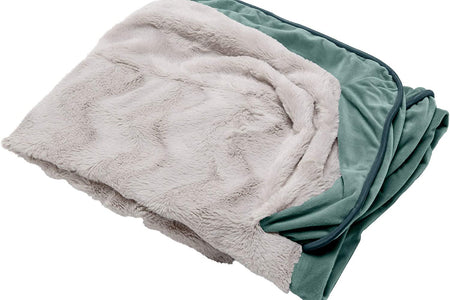 Replacement Pet Bed Cover - Plush Velvet Waves Perfect Comfort Sofa Washable Dog Bed Cover, Celadon Green, Jumbo plus (Xx-Large)