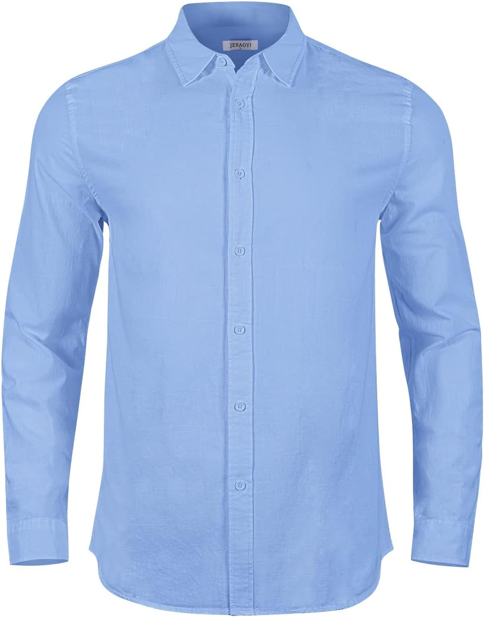 Mens Long Sleeve Casual Cotton Linen Shirts Buttons down Summer Solid Plain Beach Yoga T Shirts