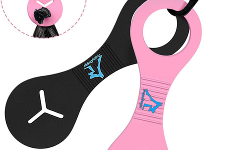 Dog Poop Bag Holder for Leash Waste Bag Carrier Dog Poop Bag Dispenser for Walking Running Bicycle Accessory 2 Pieces (Black + Pink)