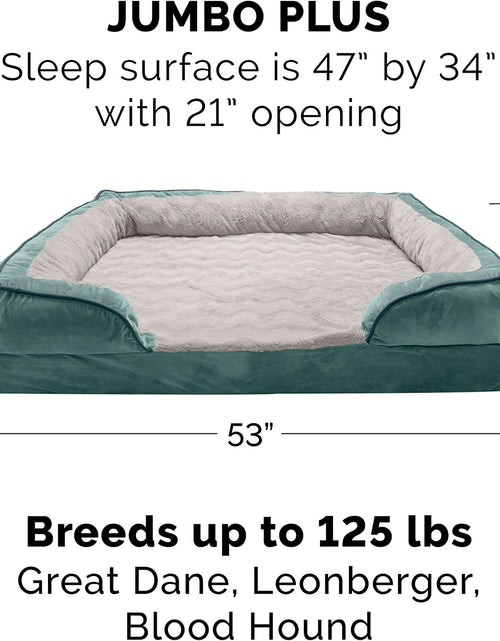 Load image into Gallery viewer, Replacement Pet Bed Cover - Plush Velvet Waves Perfect Comfort Sofa Washable Dog Bed Cover, Celadon Green, Jumbo plus (Xx-Large)
