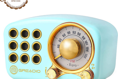Retro Bluetooth Speaker, Vintage Radio- FM Radio with Old Fashioned Classic Style, Strong Bass Enhancement, Loud Volume, Bluetooth 5.0 Wireless Connection, TF Card and MP3 Player (Blue)