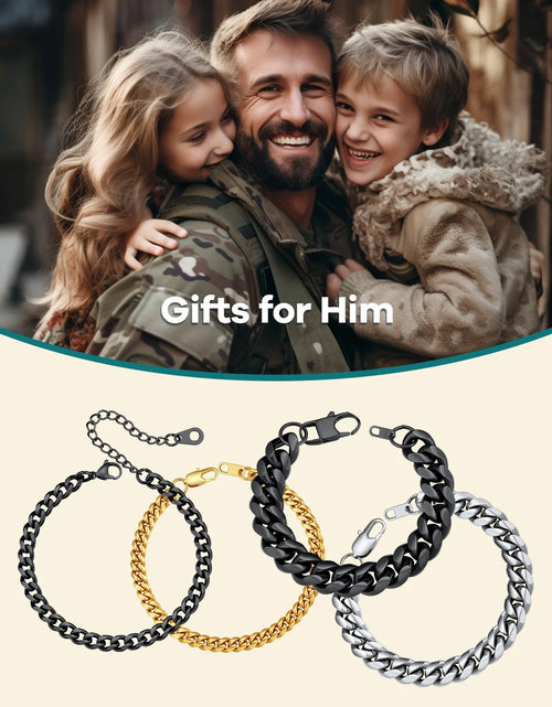 Load image into Gallery viewer, Bracelet for Men Chunky Cuban Bracelet 14MM 7.5 Inch Stainless Steel Chain Bracelet Mens Birthday Valentines Day Jewelry Gifts for Him Dad Adults Age
