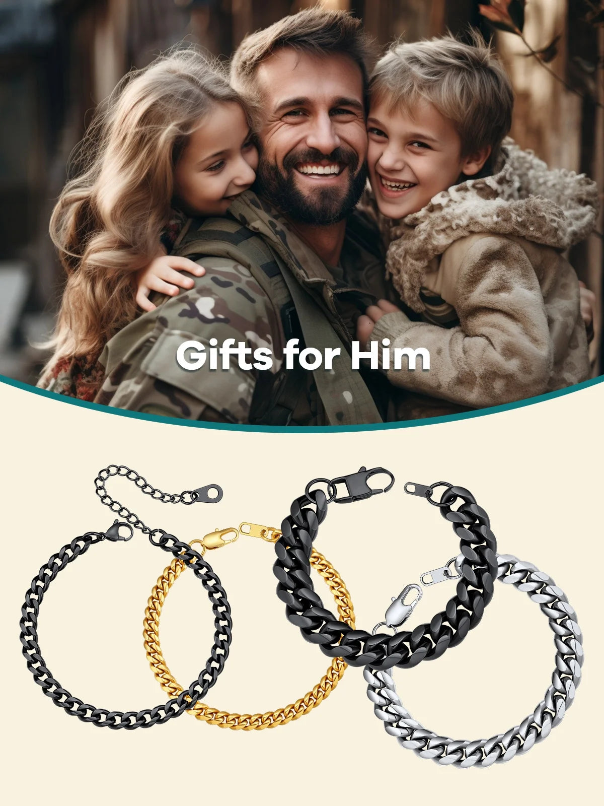 Bracelet for Men Chunky Cuban Bracelet 14MM 7.5 Inch Stainless Steel Chain Bracelet Mens Birthday Valentines Day Jewelry Gifts for Him Dad Adults Age