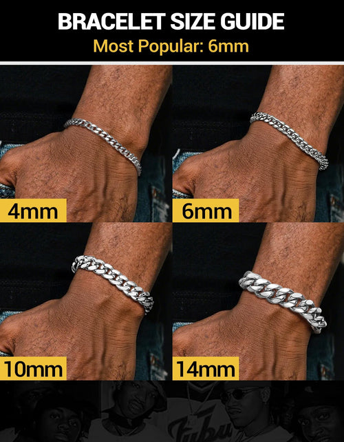 Load image into Gallery viewer, Bracelet for Men Chunky Cuban Bracelet 14MM 7.5 Inch Stainless Steel Chain Bracelet Mens Birthday Valentines Day Jewelry Gifts for Him Dad Adults Age

