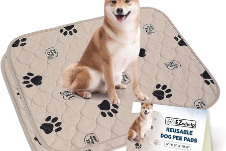 Reusable Dog Pee Pads, Washable Waterproof Mats for Potty Training or Whelping Pads, Puppy Pad with Rounded Corners, 16.5X19.5 Inch, 2 Pack